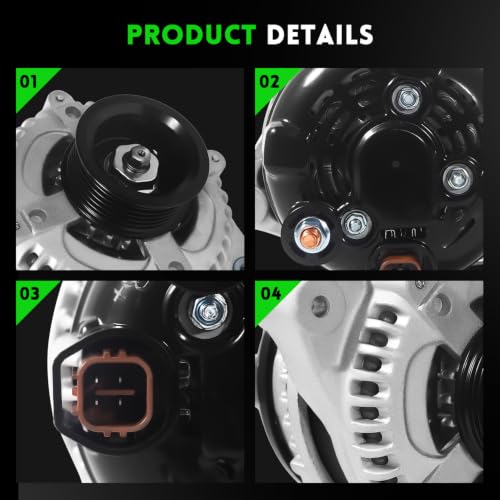 Image of 13918N New Alternators Fit for Honda Odyssey 2002-2004, Pilot 2003-2004, MDX 2001-2002 3.5L V6, Replace 104210-3090 31100PGKA01 31100PGKA02 31100PGKA03, 12V, 130 Amp