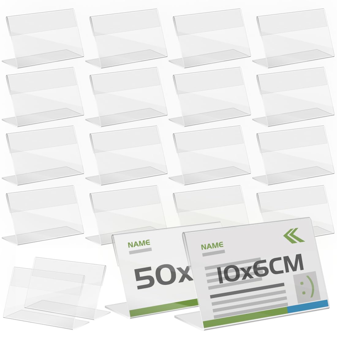50 Espositori Da Tavolo In Acrilico Trasparente 10x6cm - Supporti Per Cartelli, Menu E Portanome - Foto 11