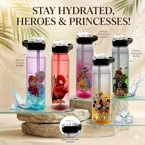 Image of SKi Homeware Impact Sipper Water Bottle, for School, Sports, Trek, Travel | Teens and Kids of all age groups | Leakproof, Light Weight, Pop-up Sipper with Handle, 750 ML, Mickey & Friends