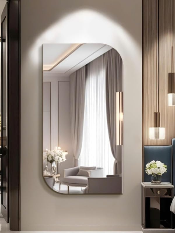 Modern Shape Big Size and Thick Sticker Magic Mirror (30X40X0.3cm), Bathroom Mirror Unbreakable Square Shape Plastic Sheet Mirror Effect Wall Sticker-image-6