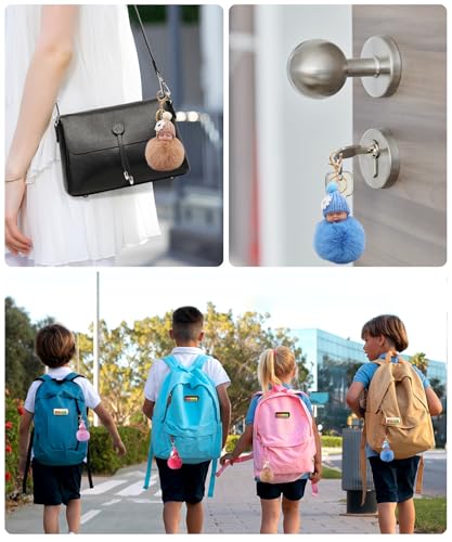 Select Zone Schlüsselanhänger Bommel 4 pcs Schlafende Babypuppe Keychain Plüsch Anhänger Mini Baby Puppe Keychain | Handtasche Anhänger | Flauschige Auto