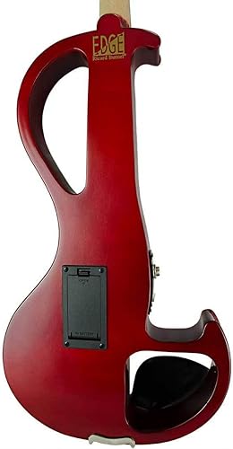 Vista 4 de Conjunto de borde de túnel de violín eléctrico 4/4 de tamaño completo (rojo) - Con estuche de transporte y accesorios - Mini amplificador - conector