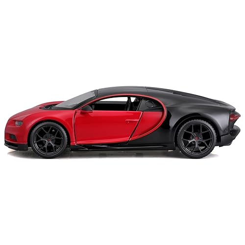 Miniatura 6 de Bugatti Chiron Sport 16" Rojo y Negro Edición Especial 1/24 Modelo de Auto Fundido a Presión por Maisto