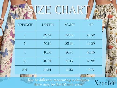 Womens Butterfly Print Pants Summer Casual Drawstring Waist Pants Floral Dragonfly Graphic Trousers Lightweight3