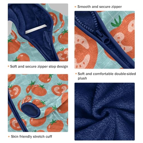 Tomato Texture Healthy Food Girls Fleece Jacket Girls Fall Jacket Girls Zip Up Hoodie Girls Sherpa Jacket 2-10T3