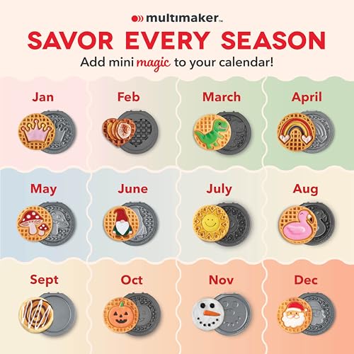 Image of Dash MultiMaker Mini System Removable Plate Set - Ceramic, Nonstick Replacement Plates for Fun-Shaped Waffle Breakfast - Waffle Maker Not Included - 4-Inch - Two-Pack - Peanuts