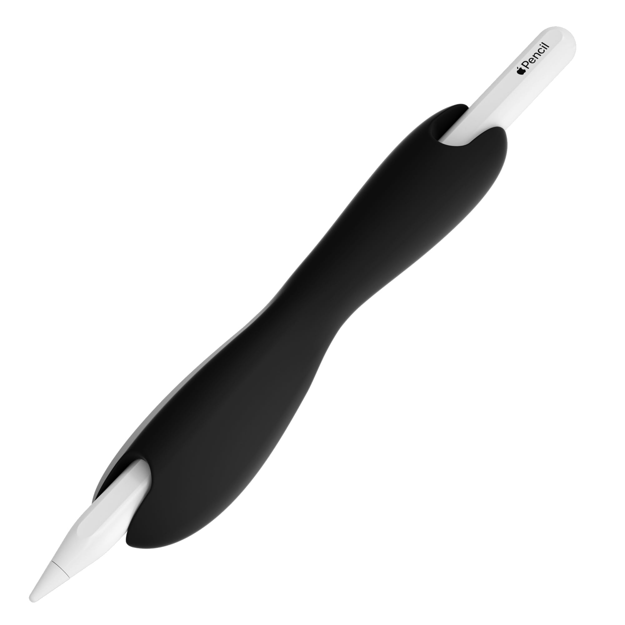 ELETIUO Grip Compatible with Apple Pencil Pro,1st/2nd Generation,USB-C Model,Protective Silicone Sleeve Cover Ergonomic Dual-Head Design Compatible with Magnetic Charging and Double Tap,Black