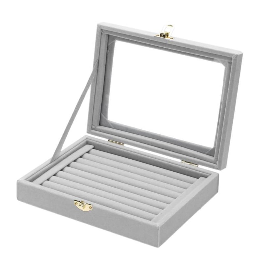 CVHfhjTG jewellery box, Jewelry Box Boxes with Glass Lid, Metal Locks Holder Case, Display Storage for Earring Ring Necklace Rings Women Girls(E)