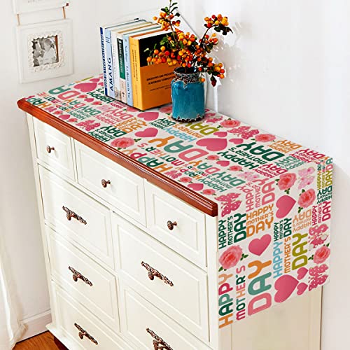 Vohado Happy Mother's Day Table Runner Pink Rose Butterfly Love Kitchen Dining Table Decoration Buffalo Plaid Table Cover Linen Covering Desk Flag For Wedding Holiday Party Home Kitchen Daily Decor #TOP4