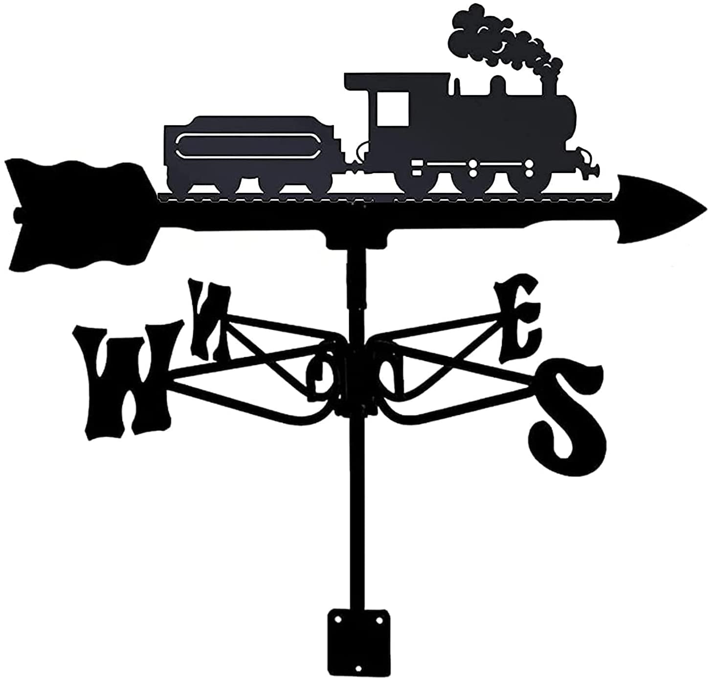 TAXXII Metal Train Weather Vanes Retro Wind Direction Indicator for Sheds Vane Ornament Garden Easy Install Outdoor Decoration Weathervane