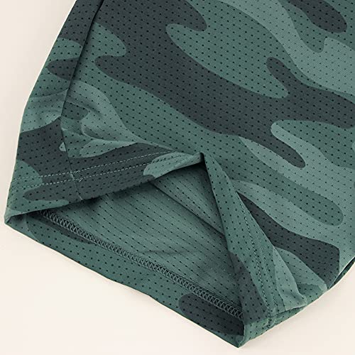 Image of KISBINI Boys Athletic Shorts with Pockets Sport Active Camo Shorts