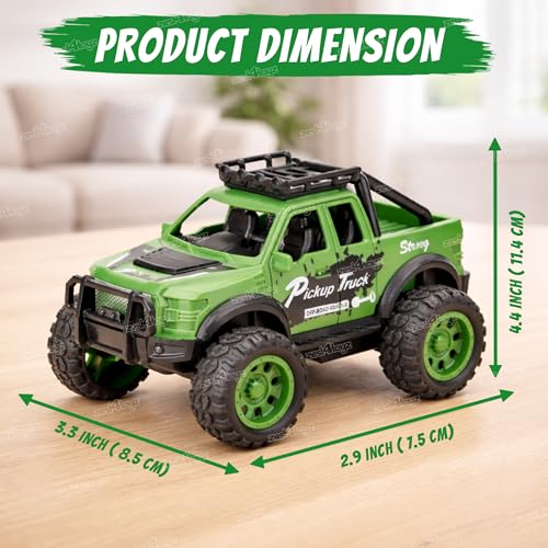 Image of Zest 4 Toyz Pickup Truck Toy for Kids Friction Powered Big Wheel Off Road Car Push and Go Vehicle Toy for Kids Assorted