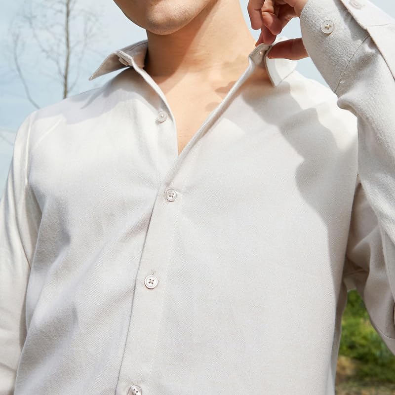 Image of CAHOOT Men's Shirt for Casual Wear | Spread Collar | Long Cuffed Sleeves | Button Closure | Shirt Crafted with Comfort Fit for Everyday Wear