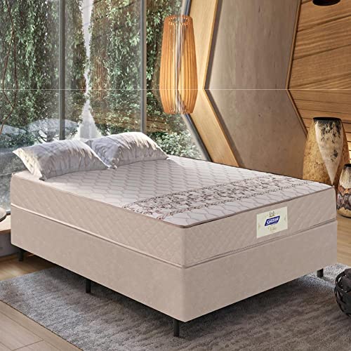 Cama Box Casal Colchão Molas Vibe 138x188x58cm Gazin Bege