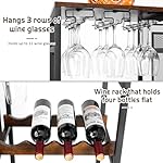Versatile Liquor Stand for Home Bar, Wine Rack Freestanding Floor, Mini Bar Table for Liquor Whiskey Wine, 3-Tier Trapezoidal Liquor Bottle Display Shelf with Glass Holder and Fences(Patent Pending) - Image 4