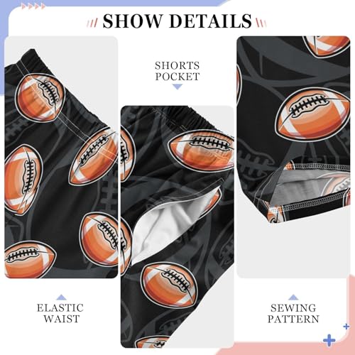 CaTaKu Boys American Football Rugby Balls Pants for Boys Girls Wide Leg Sweatpants Kids Long Bottoms with Pockets Size 6-14Y4