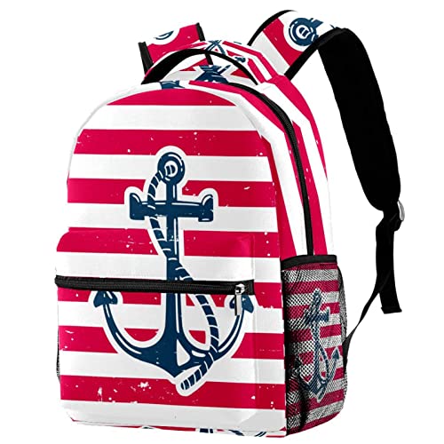 Sac à dos de voyage et scolaire motif ancre marine filles garçons