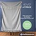 Peshtemania Premium Gauze Muslin Dark Grey Blue Throw Blankets for Adults 4-Layers Tassel Farmhouse 100% Cotton Summer Throw Blanket for Bed Couch Sofa, Ultra Soft & Lightweight |40