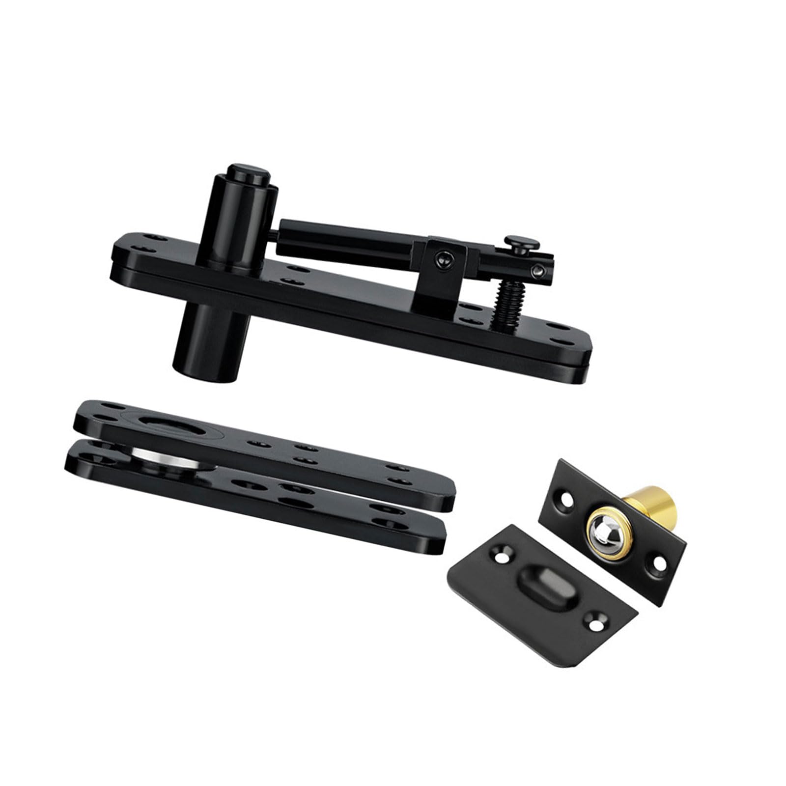 Kalttoy Black Wood Door Pivots Hinges Stainless Steel Concealed Door Hinge 360 Degree Rotation Invisible Pivots Hardware Heavy Duty Hinge