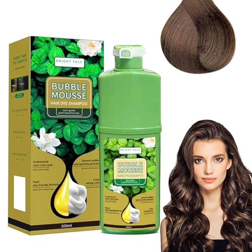 Tinte capilar en espuma, tinte vegetal con burbujas, crema colorante de larga duración, extracto vegetal puro para canas, cobertura de canas, para un cabello uniforme (B)