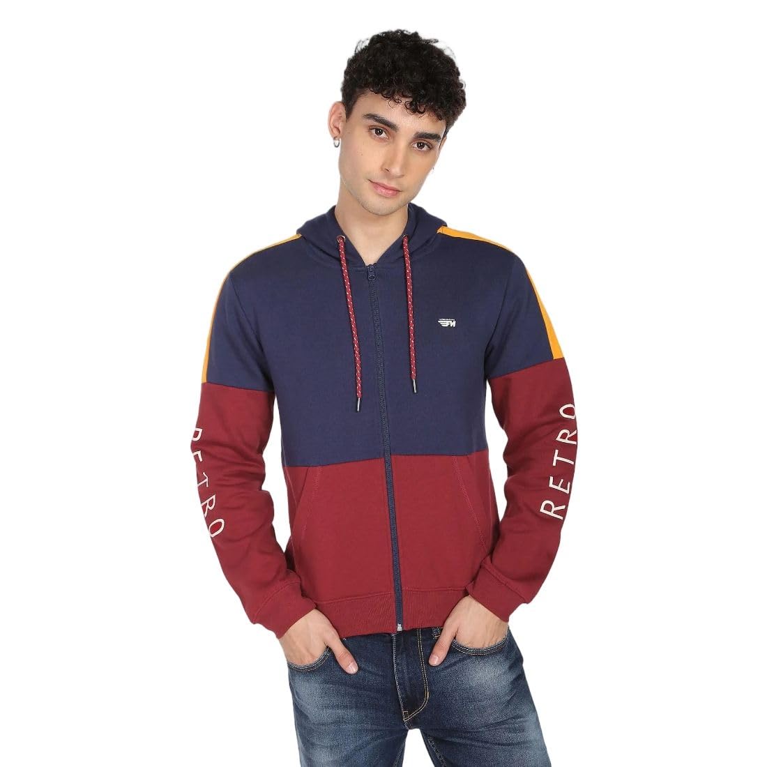 flying machine Men's Regular Fit Sweatshirt| Colour Blocked-picture-13