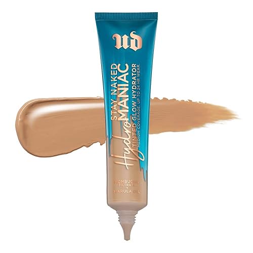 Vista 17 de Urban Decay Hydromaniac Dewy Foundation, hidratante tintado hidratante para piel seca, cobertura media construible, con filtrado de kombucha y 81