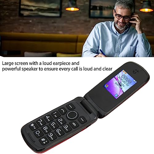 Flip Phone for Seniors 2G, GSM Cell Phone Unlocked, 1.77inch Color Display Screen, Dual SIM Card, 2.8 Inch Screen Big Mobile Phone Support Flashlight Camera MP3,1200mAh High