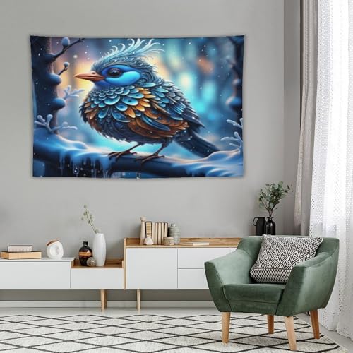 Tenture murale oiseau PAZZK grand format 150x230 en impression 3D - 4