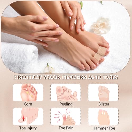Image of Blulu 24 Pieces Toe Tubes 0.98 Inches Cushion Tube Corn Pads for Toes Sleeves Soft Gel Protectors for Cushions Corns Blisters Calluses 3 Size(Skin Color,Large Size)