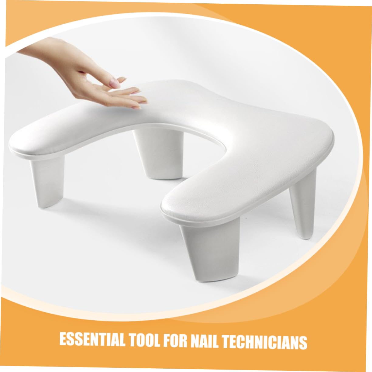 Poggiamano Unghie a Forma U, Cuscino da Tavolo in Pu e Plastico, Inclinazione Regolabile, Leggero, Facile da Pulire per Nail Art e Scrivania