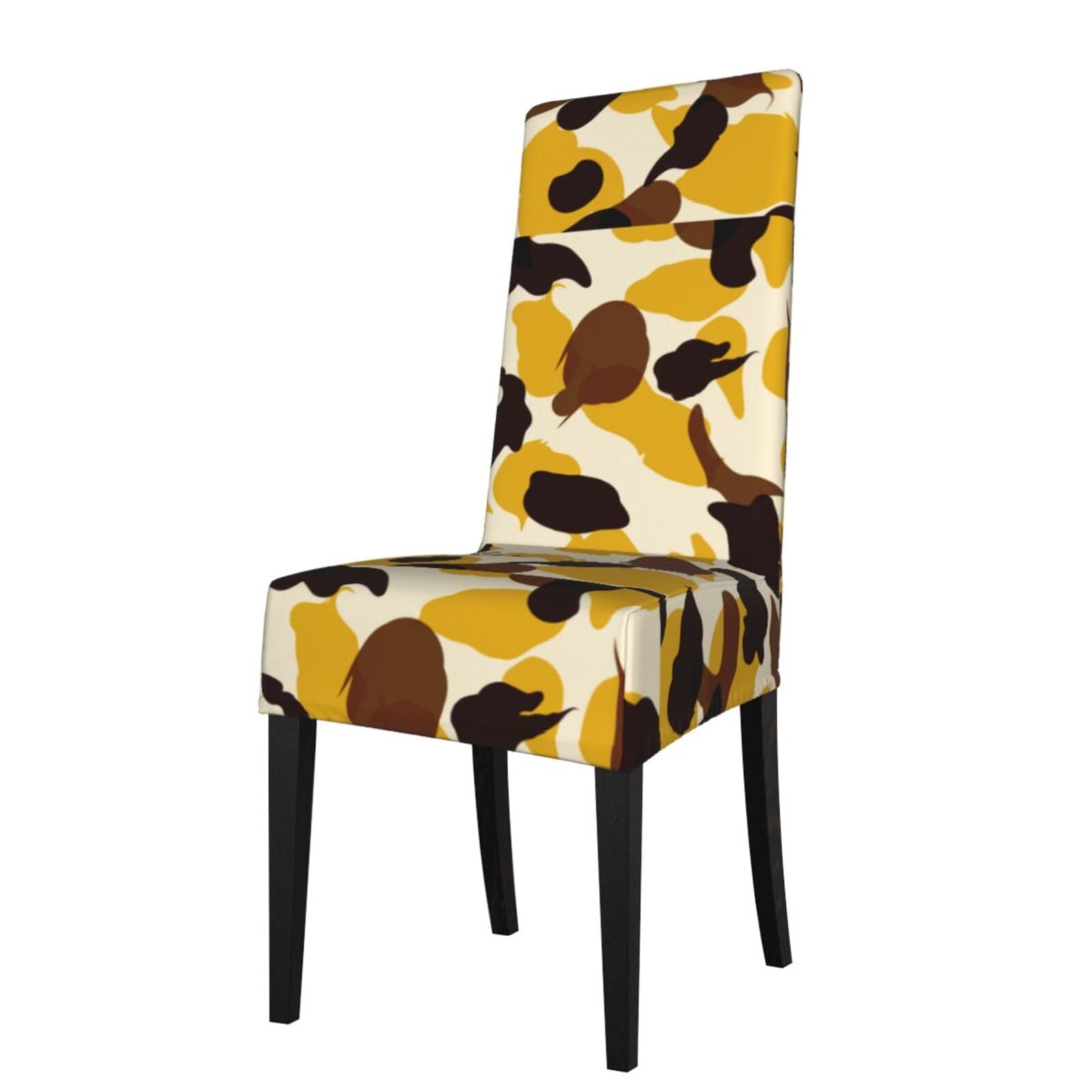 LKYMOH Desert Camouflage Print, Chair Covers Stretch Chair Slipcovers for Dining Room, for Party Pet Protection Universal Fit Soft Polyester
