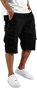 MOKBAY Men’s Cargo Shorts Sport Elastic Military Trousers Summer Lightweight Short Shorts Pocket Hiking Work Bermuda Bermu…