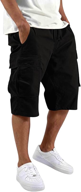 Shorts et Bermudas Homme Décontracté Chino Coton Jogging Court Homme Short Cargo Ete Bermuda Pantalon avec Poches
