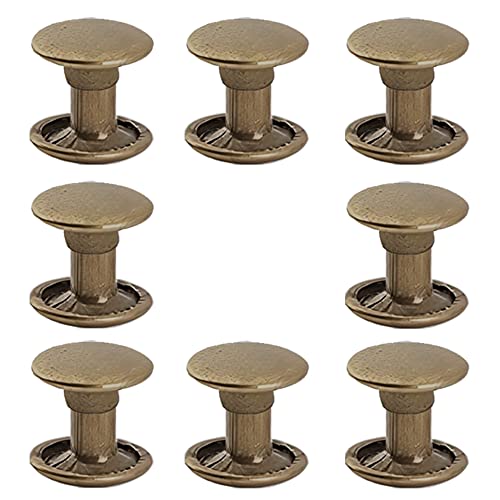 300Sets Leather Rivets Double Cap Rivet Tubular Metal Studs Repairs Decoration Craft Accessories For Leather Craft Clothes Shoe Bag Belt (8Mm Bronze) #TOP21