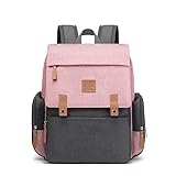 LAND GRANDE AMOR mochila maternidade Luxury modelo para bebê Mamãe Fralda Sacos mochila Mummy Grande Capacidade Viagem Fralda Sacos Multi-função Sacos +Trocador (cinza com rosa)