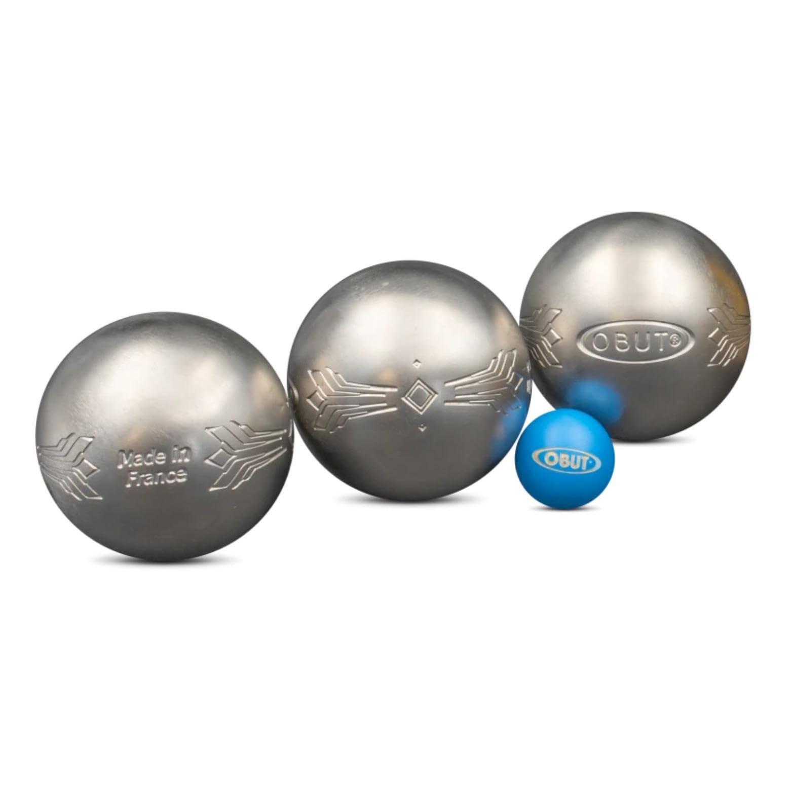Obut Set mit 3 Boccia-Kugeln, Edelstahl, Cheyenne