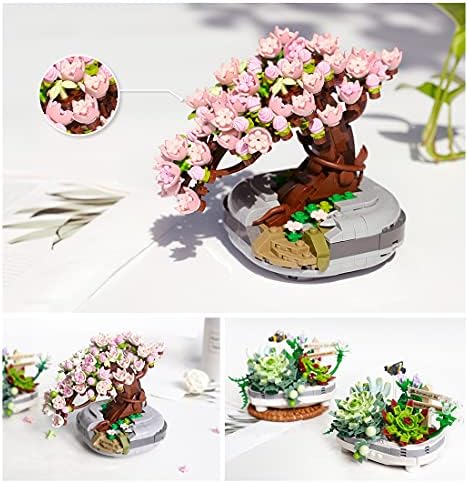 SENG Cherry Tree Bonsai Model Kits, 426 Pcs Creative Plant Bonsai Building Blocks Model Bricks Set, Compatible with Lego Technics, 13.5 x 7.5 x 10cm (14314N8O33B4NZF2OQ)