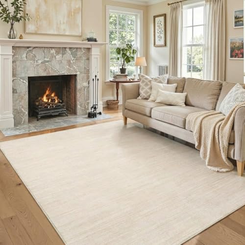 Garvee Large Rugs for Living Room 8x10 Washable Rug Modern Solid Color Print Accent Rug with Non Slip Backing, Low Pile Non Shedding Minimalist Floor
