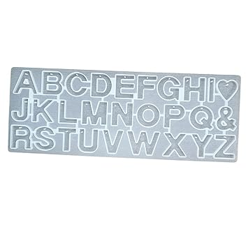 Resin Art Silicone Alphabet Shape Moulds, Alphabet Resin Mould Epoxy Resin Art Kit with Mold Silicon Jewellery Moulds Resin Art Kit for Beginners (ALPHABET MOULD WITH HOLE -PLAIN 38X14CM)