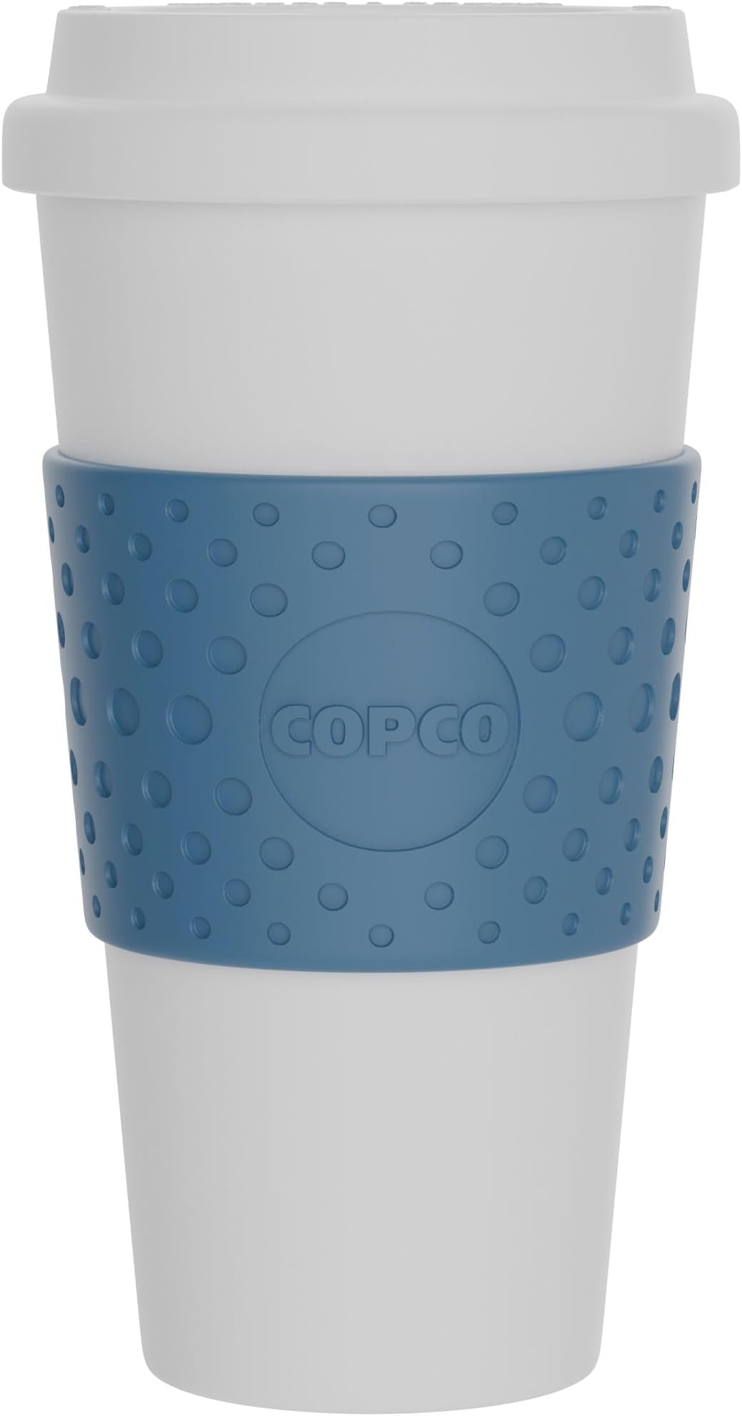 Copco Acadia 16 oz Travel Mug - Insulated Reusable Coffee Tumbler with Double-Walled Plastic, Leak-Proof Lid, BPA-Free - Portable Mug for Hot & Cold Drinks, Cup Holder Friendly (Blue)