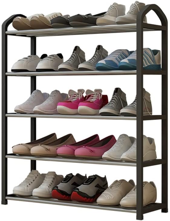 フリースタンディングシューズラック 靴クローゼット 玄関用靴収納 5層 大容量シューズラック 靴収納オーガナイザー バスルームの玄関