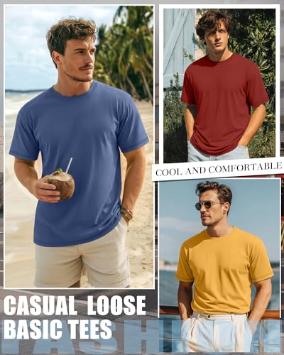 Image of Neer 3 Pack Big and Tall T-Shirts for Men L-7xl Tops | Large Casual Stretch Workout Tees, Short Sleeve Crewneck Oversized Shirts, Classic Summer Outfits, Comfy Basic Loose Clothes
