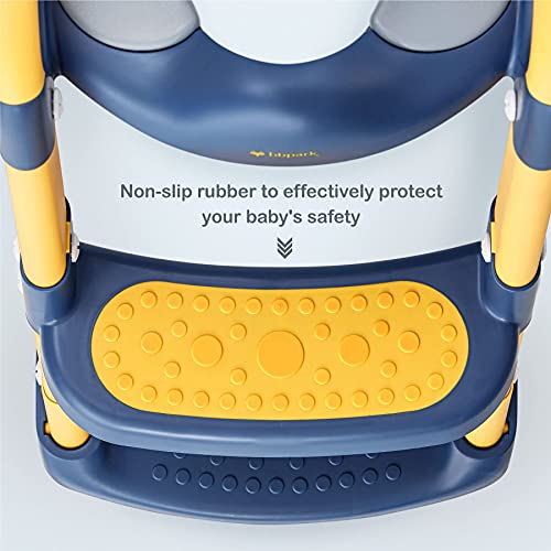 Bbpark Potty Training Seat with Ladder, Toddler Potty Seat Toilet Seat with Step Stool for Kids, Splash Guard and Anti-Slip Pad for Boys Girls - Thumbnail 3