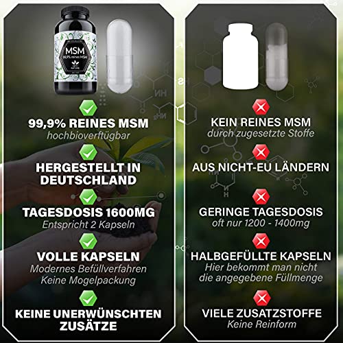 365-99,9% reine, hochdosierte & hoch bioverfügbare MSM Schwefel Kapseln | Vegan, made in Germany & zertifiziert | Seit 1997 - OPTI NATURE – Bild 3