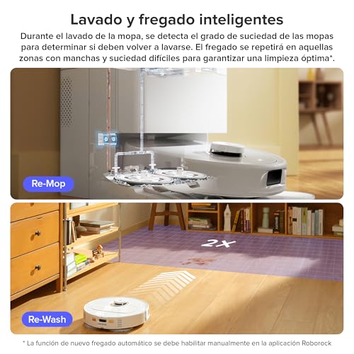 roborock Qrevo Pro Set Robot Aspirador, Base multifunción 2.0, FlexiArm Design™, Aspiradora y friegasuelo HyperForce® 7000 Pa, Agua Caliente a 60°C, Reactive Al, además 2 Paños de Limpieza, Blanco