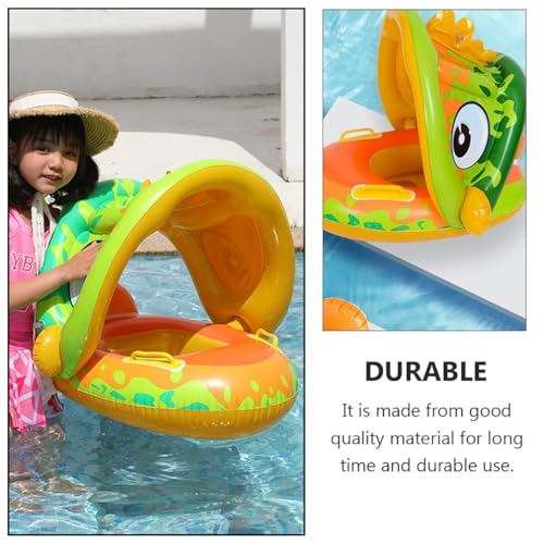 Image of Baby Pool Float with Canopy & Sunshade, Inflatable Infant Swim Ring for Babies & Toddlers, Kids Swim Float Boat for Pool & Outdoor Water Play, 6-36 Months