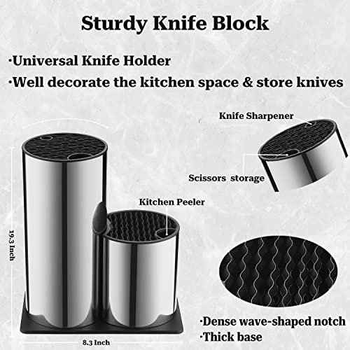 Grilljoy Kitchen Knife Set With Block Set, 20 Pieces High Carbon Stainless Steel Knife Set, Kitchen Knives Set With Cutting Board- Kitchen Knives For Chopping, Slicing, Dicing & Cutting #TOP3