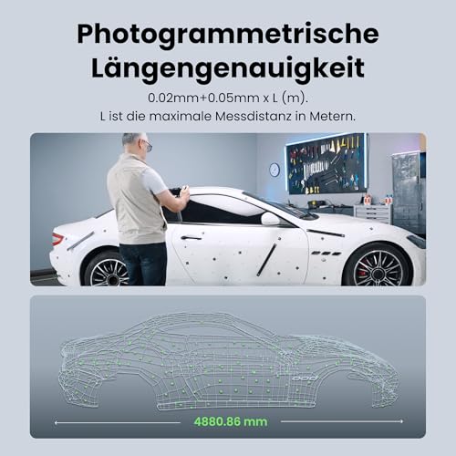 Revopoint MIRACO Plus 3D-Scanner für 3D-Druck, Eigenständiges Handgerät mit Fotogrammetrie, Optischem Zoom, Bis zu 0,02 mm Präzision, Vollfarb-RGB-Kamera für Kleine bis Große Objekte, 32GB