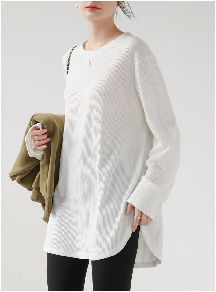 [YOMORIO] レイヤード tシャツ ゆったり レディース 切り替え 重ね着 トップス 長袖 オーバーサイズ ビッグシルエット