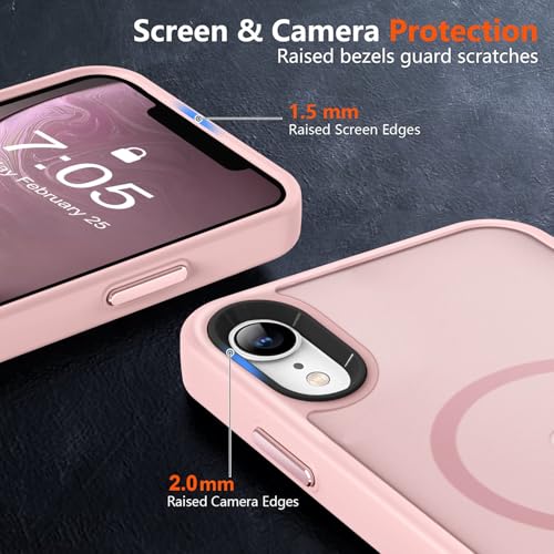 Image of MOCCA Magnetic Shockproof for iPhone XR Case,Pink | 10ft Drop Tested | Compatible with MagSafe | Anti-Slip Matte Finish | Raised Camera & Screen Lip | Ultra-Slim Design